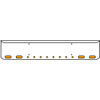 22 Inch Chrome Texas Rolled End Bumper Kit With Bolt Holes And 4 Oval-8 Round 2 Inch Amber Mirage Lights With Visors For Western Star 4700Sf 2013 - Current