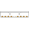 18 Inch Chrome Texas Rolled End Bumper Kit With Tow Holes And 8 Oval-2 Round 2 Inch Amber-Clear Chrome Lights For Western Star 4700Sf 2013 - Current