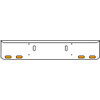 22 Inch Chrome Texas Rolled End Bumper Kit With Tow Holes And 4 Oval Amber-Clear Chrome Lights For Western Star 4700Sf 2013 - Current