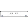 20 Inch Chrome Texas Rolled End Bumper Kit With Step Holes And 2 Oval Amber-Clear Chrome Lights For Western Star 4700 Sf 2013 - Current
