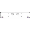 20 Inch Chrome Texas Rolled End Bumper Kit With Step Holes And 2 Oval Amber-Purple Dual Revolution Lights With Visors For Western Star 4700 Sf 2013 - Current