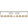 18 Inch Chrome Texas Rolled End Bumper Kit With Step And Tow Holes And 8 Oval-2 Round 2 Inch Amber-Clear Mirage Lights For Western Star 4700Sf 2013 - Current