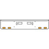 20 Inch Chrome Texas Rolled End Bumper Kit With Step And Tow Holes And 4 Oval Amber-Clear Chrome Lights For Western Star 4700 Sf 2013 - Current