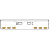 20 Inch Chrome Texas Rolled End Bumper Kit With Step And Tow Holes And 6 Oval Amber-Clear Mirage Lights With Visors For Western Star 4700 Sf 2013 - Current