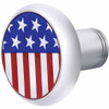 Chrome-Plated Aluminum Deluxe Air Valve Knob With USA Flag Glossy Sticker