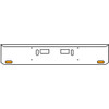 22 Inch Chrome Texas Rolled End Bumper Kit With Step And Tow Holes And 2 Oval Amber-Clear Chrome Lights For Western Star 4700Sf 2013 - Current