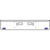 22 Inch Chrome Texas Rolled End Bumper Kit With Step And Tow Holes And 2 Oval Amber-Purple Dual Revolution Lights For Western Star 4700Sf 2013 - Current