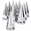 33MM X 4.75 Inch Chrome HP Thread-On Hub Pilot Style Super Spike Nut Covers - Pack Of 10