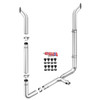 Lc 8 X 90 Chrome Bull Hauler Stack Kit With 8-8 Ld 90-Deg Elbows, 52 Spools, 8-5 Chrome Tl Tee, Non-Unibilt With O Cab Brackets For Peterbilt 378, 379
