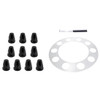 Indigo Blue Aero Full Moon Rear Axle Cover Kit For Standard 22.5 X 8.25 Inch Steel Or Aluminum Wheels