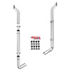 Lc 8 X 96 Chrome Bull Hauler Stack Kit With 8-8 Ld 90-Deg Elbows, 52 Spools, Without Tee, Non-Unibilt With O Cab Brackets For Peterbilt 378, 379