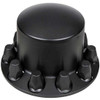 Matte Black Dome Rear Axle Cover W/ 33MM Thread-on Nut Covers  For 22 Inch, 22.5 & 24.5 Inch Wheels