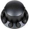 Matte Black Dome Rear Axle Cover W/ 33MM Thread-on Nut Covers  For 22 Inch, 22.5 & 24.5 Inch Wheels