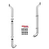 8 X 118 Inch Bull Hauler Stack Kit W/ 8-5 LD 90-Deg Elbows, 55 Spools, Without Tee, Non-Unibilt W/O Cab Brackets By Lincoln Chrome Fits Peterbilt 378, 379, 389 Glider