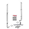 Lc 8 X 120 Chrome Miter Quiet Stack Kit With 8-5 Pb 60-Deg Elbows, 52 Spools, Factory Style Tee, Non-Unibilt With O Cab Brackets For Peterbilt 378 And 379
