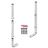 Lc 8 X 96 Chrome Flat Top Quiet Stack Kit With 8-8 Ld 90-Deg Elbows, 52 Spools, Without Tee, Non-Unibilt With O Cab Brackets For Peterbilt 378, 379