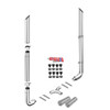 Lc 8 X 96 Chrome Miter Quiet Stack Kit With 8-5 Ld 90-Deg Elbows, 52 Spools, 5" Alumzd Tee And Flex, Non-Unibilt With O Cab Brackets For Peterbilt 378, 379