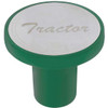 Aluminum Tractor Screw On Air Valve Knob W/ Stainless Plaque - Emerald Green