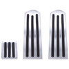 Chrome Foot Pedals With Black Rubber Inserts  For Peterbilt