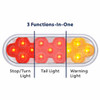 6 Inch Oval 13 Diode Double Fury Dual Color Round Dual Function Light - Red To Amber LED / Clear Lens