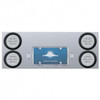 Stainless Steel 33 3/4 Inch Rear Center Panel W/ Four 21 LED 4 Inch Glo Lights And Grommets - Red LED/ Clear Lens