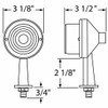 Crystal Honda Light With 2 1/8 Inch Arm, Double Contact, Amber Lens