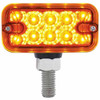 Dual Function Reflector 10 LED Double Face Light W/ T Mount - Amber & Red LED/ Amber & Red Lens