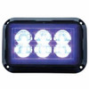 Surface Mount 6 LED Rectangular Warning Light - Blue LED For 12-24V Dc Applications