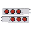 430 SS Spring Loaded Rear Light Bar With 3 3/4 Inch Bolt Pattern & Six 7 LED Lights With Grommets - Red LED/ Red Lens