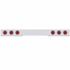 Stainless Steel Rear Light Bar W/ Six 4 Inch 36 LED Lights & Visors - Red LED/ Red Lens