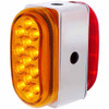 Dual Function 26 LED Double Face Oval Light W/ SS Bracket - Amber & Red LED/ Amber & Red Lens