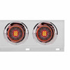 430 SS Spring Loaded Rear Light Bar W/ 3 3/4 Inch Bolt Pattern & Six 13 LED Abyss Lights With Visors - Red LED/ Clear Lens