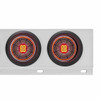 430 SS Spring Loaded Rear Light Bar With 3 3/4 Inch Bolt Pattern & Six 13 LED Abyss Lights W/ Grommets - Red LED/ Clear Lens