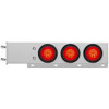 3 3/4 Inch Bolt Pattern Chrome Spring Loaded Rear Light Bar W/ Six 16 LED Turbine Lights Without Bezel - Red LED/ Red Lens