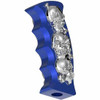Indigo Blue W/ Chrome Skulls Pistol Grip Gearshift Knob, Thread-On