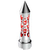 Chrome Daytona Gearshift Knob, Thread On W/ Red LED Adapter For 9/10 Speed