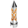 Chrome Daytona Gearshift Knob, Thread On W/ Amber LED Adapter For 13/15/18 Speed