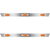 Stainless Steel Cab Panels W/ 6 P1 Magnum Amber/Amber LEDs For Peterbilt 386 W/O Fairings