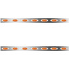 Stainless Steel Sleeper Panels W/ 14 P1 Amber/Amber LEDs For Peterbilt W/ 63 Inch Sleeper