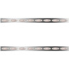 Stainless Steel Sleeper Panels W/ 16 P1 Amber/Clear LEDs For Peterbilt W/ 70 Inch Sleeper