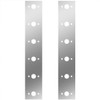 19.5 Inch SS Front AC Panel W/ P3 Light Holes For 13 Inch Air Breathers  For Peterbilt 378, 379, 388, 389 - Pair