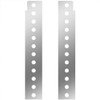 26 Inch SS Front Panels W/ 3/4 Inch Rnd Light Holes For 15 Inch Air Breathers  For Peterbilt 378, 379, 388, 389 - Pair