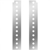 24.5 Inch SS Rear Panels W/ 3/4 Inch Rnd Light Holes For 15 Inch Air Breathers  For Peterbilt 378, 379, 388, 389 - Pair