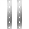 Stainless Steal Air Breather Panels W/ 6 P3 Style Light Holes Per Panel, 18 3/8 Inch Tall For Peterbilt