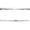 2.5 X 58 Inch Sleeper Panel W/ 4 P1 Amber/Clear LED Lights For Peterbilt 567, 579 - Pair