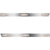 3 Inch Stainless Cab Panel W/ 3 Amber/Clear P1 Lights For Peterbilt 389 131 BBC - Pair