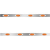 2.5 X 58 Inch Sleeper Panel W/ 4 P1 Amber/Amber LED Lights For Peterbilt 567, 579 W/O Extenders- Pair