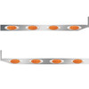 2.5 X 44 Inch Sleeper Panel W/ 4 P1 Amber/Amber LED Lights For Peterbilt 567, 579 - Pair