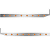 2.5 X 44 Inch Sleeper Panel W/ 8 - 3/4 Inch Amber/Amber LED Lights For Peterbilt 567, 579 - Pair