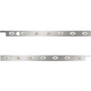 2.5 Inch Stainless Steel Cab Panel W/ 7 P3 Amber/Clear LED Lights For Peterbilt 567, 579 - Pair